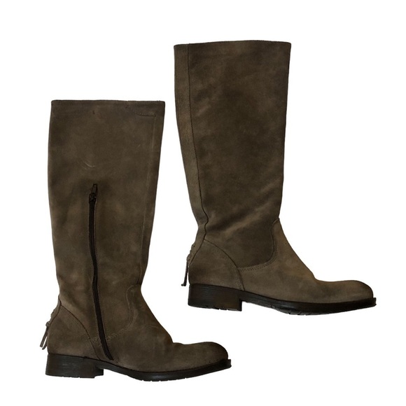 Vera Wang Lavender Women’s Knee High Riding Boots Gray Distressed Suede Size 6 - Picture 1 of 13